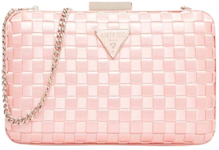 Guess Twiller Clutch Vlechtpatroon licht roze - T/U