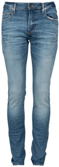Guess Versleten Skinny Jeans met Gouden Stiksels Guess , Blue , Heren - W29 L34