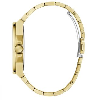 Guess Vinyl Heren Horloge Goudkleurig GW0789G2