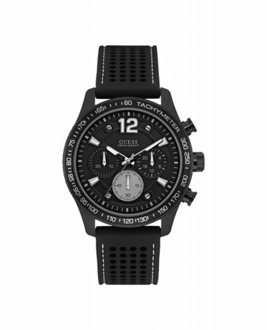 Guess W0971G1-Horloge-Siliconen- Zwart-Ø 44 mm