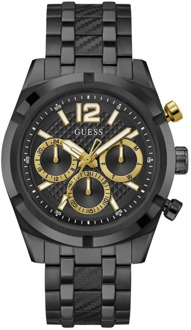 Guess Weerstand Multifunctioneel Horloge Zwart Goud Guess , Black , Heren - ONE Size