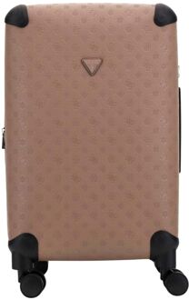 Guess Wilder 28 In 8-Wheeler dark taupe logo zachte koffer - H 70 x B 45 x D 33 cm