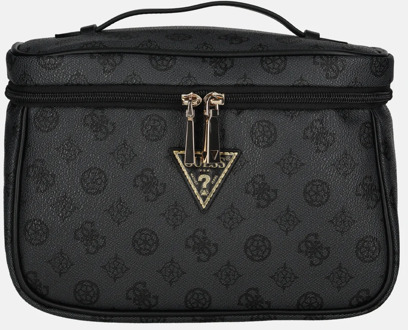 Guess Wilder beautycase charcoal Zwart