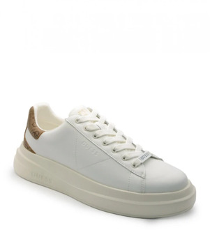 Guess Witte en beige sneakers met logo Guess , White , Heren - 40 Eu,41 Eu,44 Eu,42 Eu,43 EU