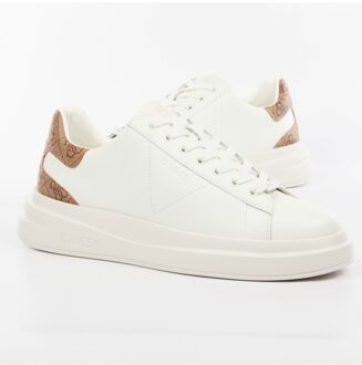 Guess Witte en beige sneakers met logo Guess , White , Heren - 40 Eu,44 Eu,42 Eu,43 EU