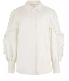 Guess Witte Katoenen Blouse voor Vrouwen Guess , White , Dames - L,M,S,Xs