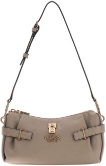 Guess Yesba Mini Top Zip dark taupe damestas - H 14 x B 22 x D 10 cm