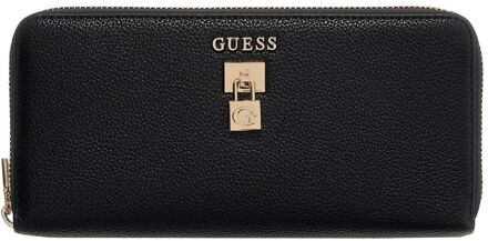 Guess Yesba Slg Large Zip Around black dames portemonnee Zwart - H 9 x B 14 x D 3 cm
