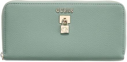 Guess Yesba Slg Large Zip Around light sage dames portemonnee Groen - H 9 x B 14 x D 3 cm