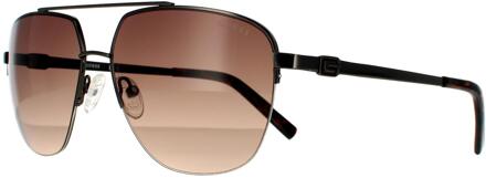 Guess zonnebril GF5065 08f Glanzende Gunmetal Brown gradiënt Grijs
