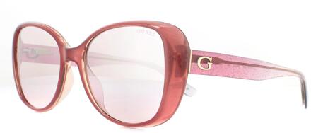 Guess zonnebril gu7554 74f roze roze bruine gradiënt