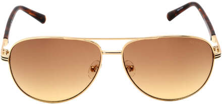 Guess zonnebril met gouden montuur en bruine gradiëntlenzen - One Size