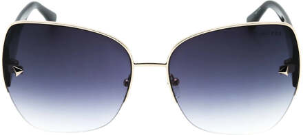Guess zonnebril met goudkleurig detail en zwart montuur en rookkleurige gradiëntlenzen - One Size
