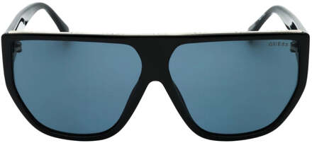 Guess zonnebril met zwarte, glanzende glazen en een smoke montuur - One Size