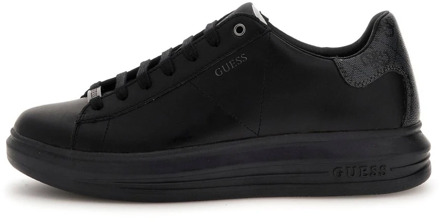 Guess Zwarte leren schoenen met logo details Guess , Black , Heren - 40 Eu,44 Eu,45 EU