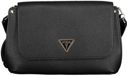 Guess Zwarte Polyethyleen Schoudertas met Contrastdetails Guess , Black , Dames - ONE Size