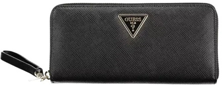 Guess Zwarte Polyurethaan Portemonnee, Stijlvol Ontwerp Guess , Black , Dames - ONE Size