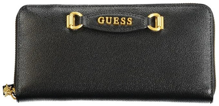 Guess Zwarte Portemonnee van Polyethyleen met Rits Guess , Black , Dames - ONE Size