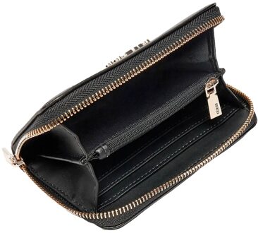 Guess Zwarte PU Leren Portemonnee - Metalen Logo Guess , Black , Dames - ONE Size