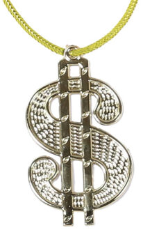 Guirca Carnaval/verkleed accessoires Pooier/pimp sieraden - dollar ketting - goud - kunststof