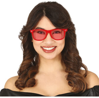 Guirca Carnaval/verkleed party bril - rood - volwassenen - Voor bij een verkleedkleding kostuum
