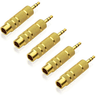 Guitar Gold Plated 3.5mm 1/8 inch Male to 6.3mm 1/4 inch Female Stereo Jack Cable Connector Adapter Converter Microphone Audio