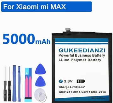 Gukeedianzi Voor Xiao Mi Max Telefoon Batterij Voor Xiaomi Mi Max Vervangende Batterij BM49 5000Mah Vervangende Batterij Met Gratis gereedschap