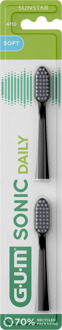 Gum Elektrische Tandenborstel GUM Sonic Daily Brush Heads Black 2 st