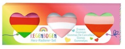 Gum regenbooghart 3 cm, set van 3