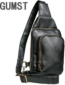 GUMST New Leather Mens Sling Bag Men Chest Pack Messenger Crossbody Bag for Man