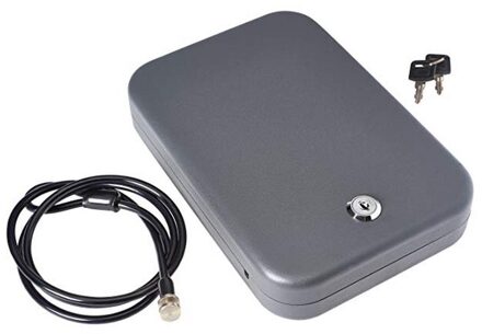 Gun safe lock box met beveiliging kabel en mechanische lock