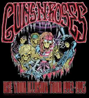 Guns N Roses Illusion Tour Men's T-Shirt - Black - XS Zwart