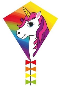 Gunther Eenhoorn vlieger - 45 x 50 cm - met staart - stranddag speelgoed - buiten spelen