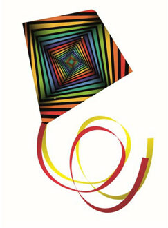 Gunther Vlieger Gunther Square met staart regenboogkleuren 70 x 70 cm Multi