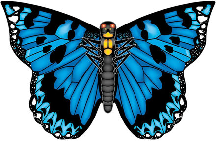 Gunther Vlinder vlieger blauw 71 cm breed/wijd - nylon