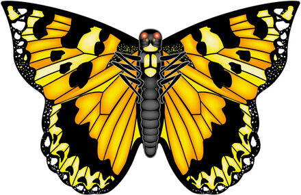 Gunther Vlinder vlieger geel 71 cm breed/wijd