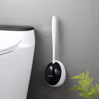 Guret Siliconen Wc Borstel Voor Wc Accessoires Lensbare Toiletborstel Muur Gemonteerde Cleaning Tools Home Badkamer Accessoires Sets ABlack