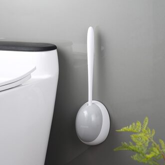 Guret Siliconen Wc Borstel Voor Wc Accessoires Lensbare Toiletborstel Muur Gemonteerde Cleaning Tools Home Badkamer Accessoires Sets AGray