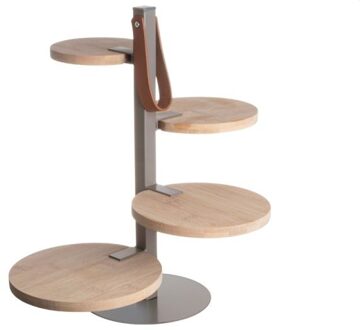 Gusta Serveertoren Ø16x36 cm met 4 plateaus Grijs