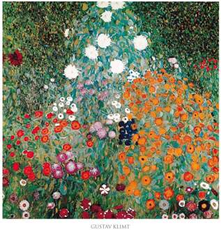 Gustav Klimt - Giardino Fiorito Kunstdruk 70x70cm