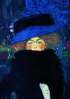 Gustav Klimt - Lady With Hat Kunstdruk 50x70cm