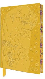 Gustav Klimt: The Kiss 2026 Artisan Art Vegan Leather Diary Planner - Page To View With Notes - - Tree Flame