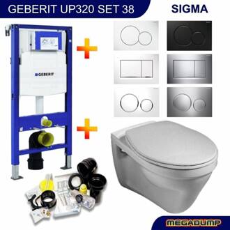 Gustavsberg Geberit UP320 Toiletset set17 Gustavsberg Saval Vlakspoel met Sigma drukplaat Wit