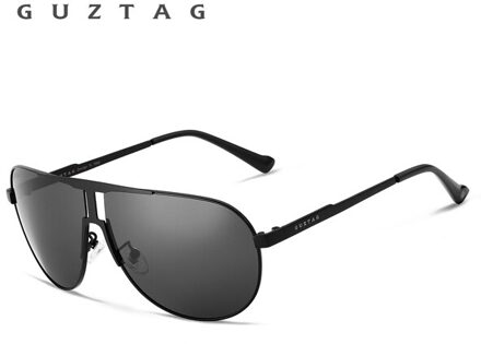 GUZTAG Klassieke Gepolariseerde Zonnebril mannen HD Goggle Geïntegreerde Eyewear zonnebril UV400 Voor Mannen G8026 zwart grijs