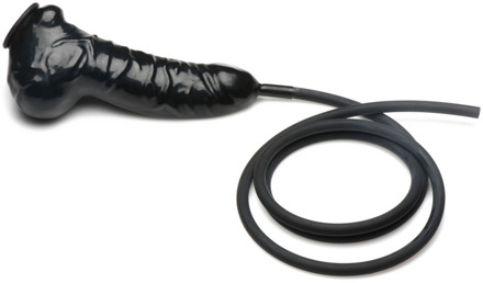 Guzzler - Realistische Penis Sheath met Tube - Zwart - Guzzler - Realistische Penis Sheath met Tube - Zwart