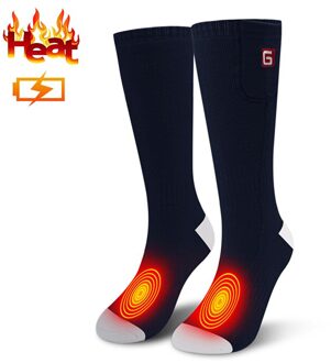GV Smart Elektrische Verwarmde Sokken Mannen Voor Koude Winter Warm Skiën Sokken, Oplaadbare Batterij Verwarming Sokken Vrouwen diep blauw