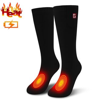 GV Smart Elektrische Verwarmde Sokken Mannen Voor Koude Winter Warm Skiën Sokken, Oplaadbare Batterij Verwarming Sokken Vrouwen zwart