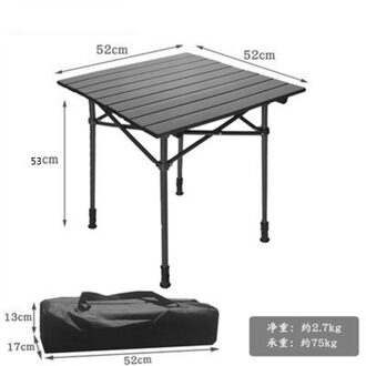 Gweger Outdoor Klaptafel Stoel Camping Aluminium Bbq Picknick Tafel Waterdicht Duurzaam Klaptafel Deska Se 52x52x52
