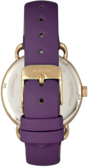 Gwen lederen band horloge met dag/datum Paars