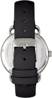 Gwen lederen band horloge met dag/datum Zwart